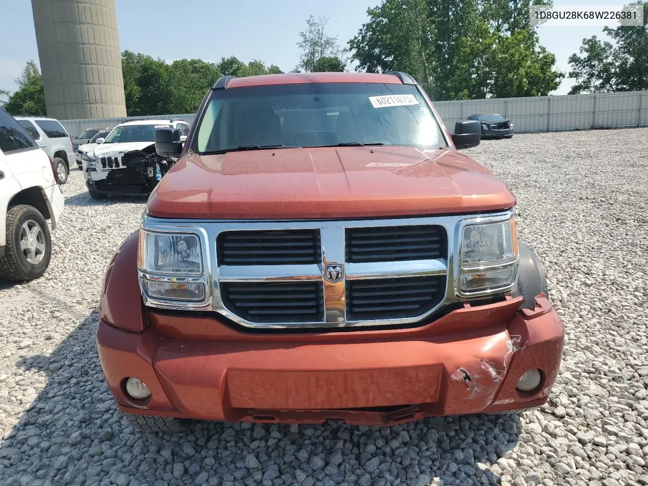 2008 Dodge Nitro Sxt VIN: 1D8GU28K68W226381 Lot: 60211075