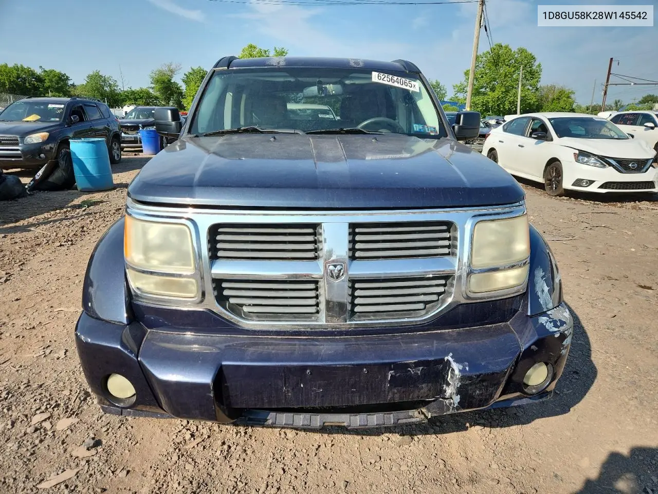 2008 Dodge Nitro Slt VIN: 1D8GU58K28W145542 Lot: 62564065