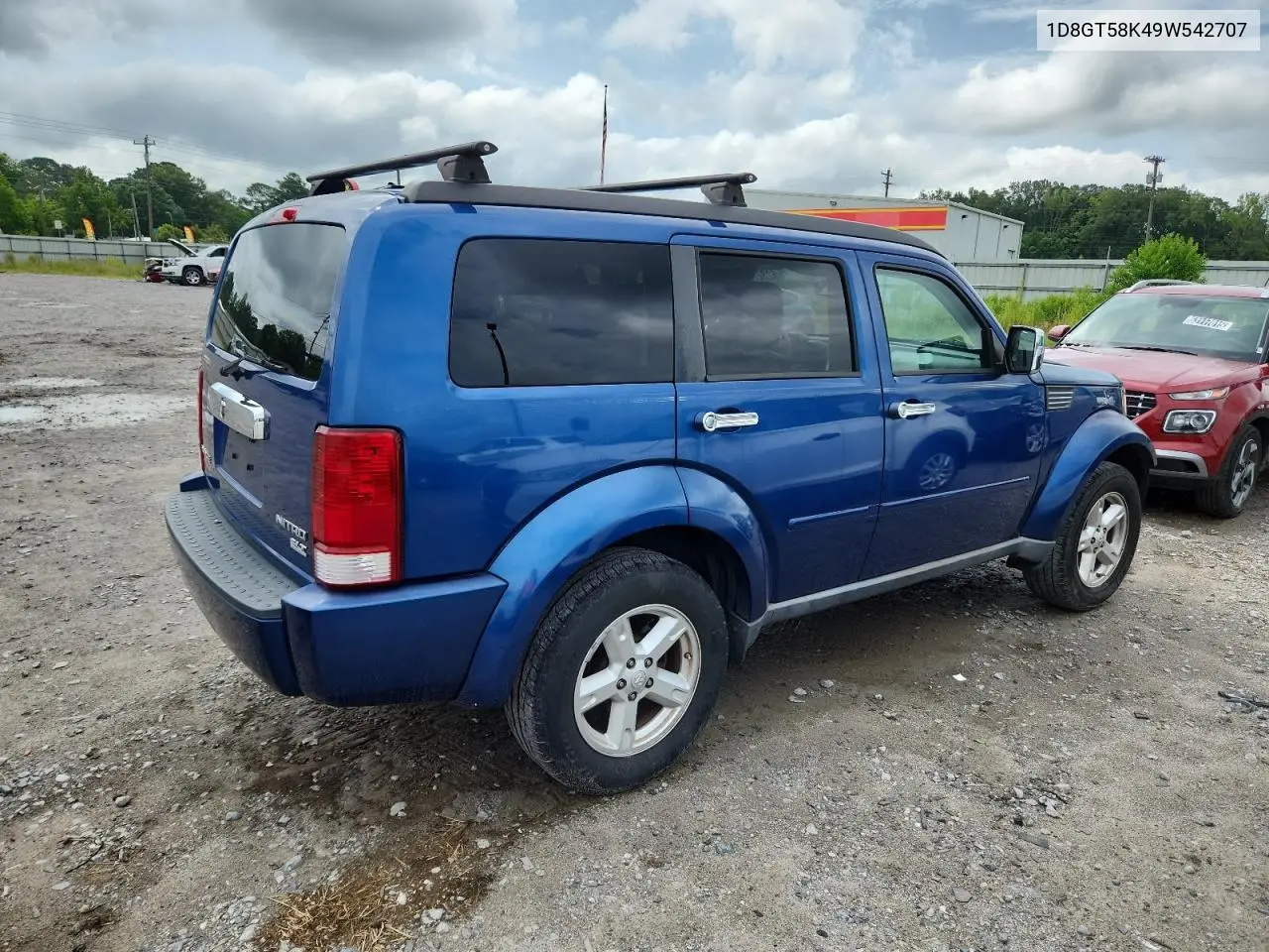 2009 Dodge Nitro Slt VIN: 1D8GT58K49W542707 Lot: 62827035