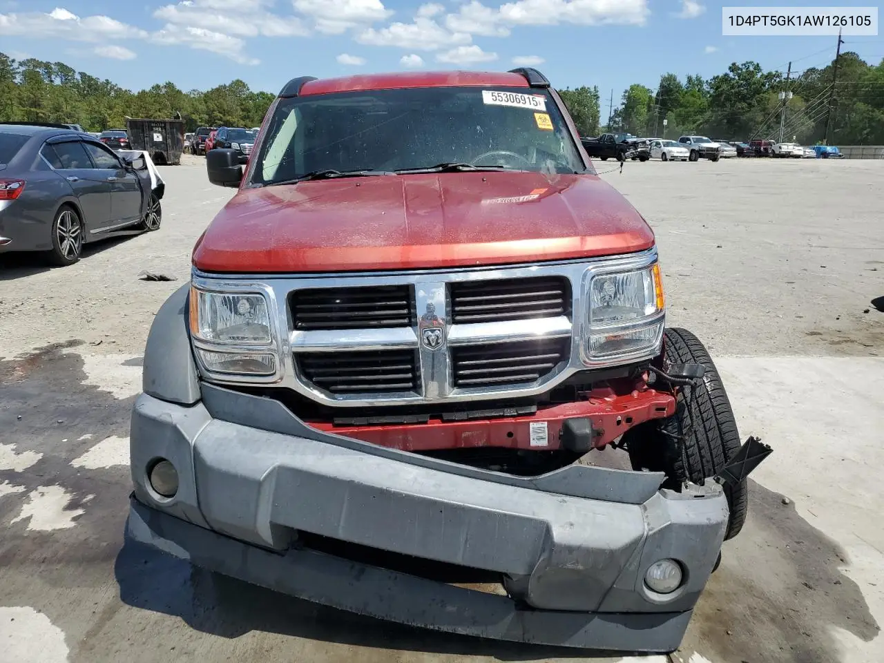 2010 Dodge Nitro Sxt VIN: 1D4PT5GK1AW126105 Lot: 55306915