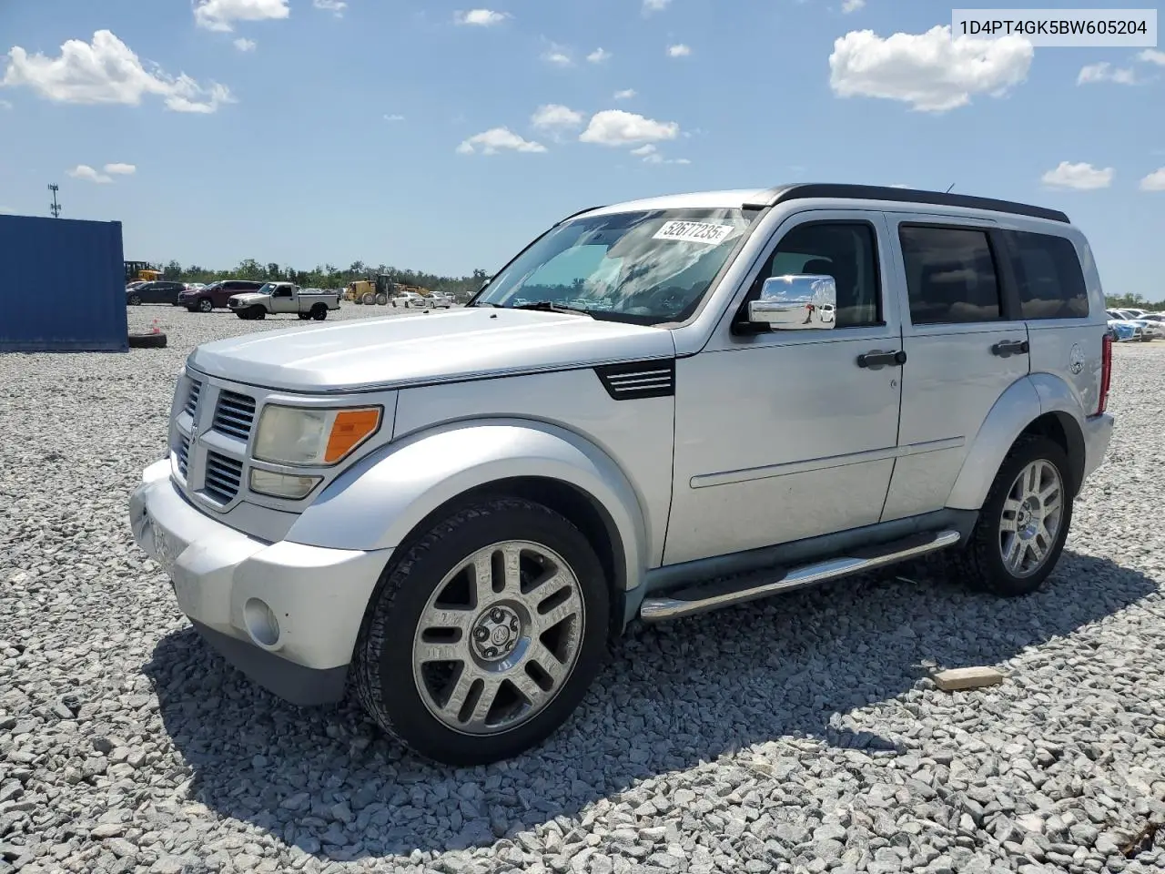 2011 Dodge Nitro Heat VIN: 1D4PT4GK5BW605204 Lot: 52677235