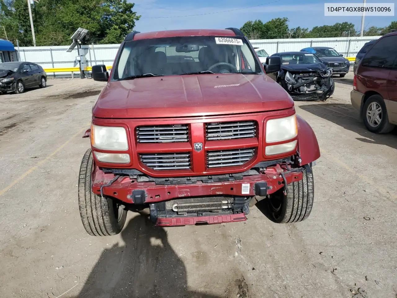 2011 Dodge Nitro Heat VIN: 1D4PT4GX8BW510096 Lot: 62066875