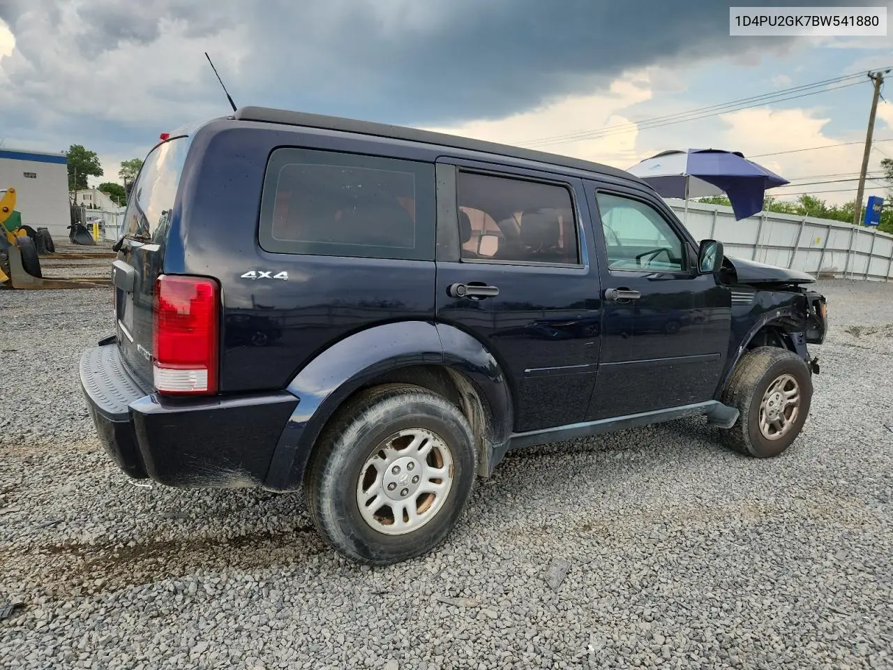 2011 Dodge Nitro Se VIN: 1D4PU2GK7BW541880 Lot: 62840325