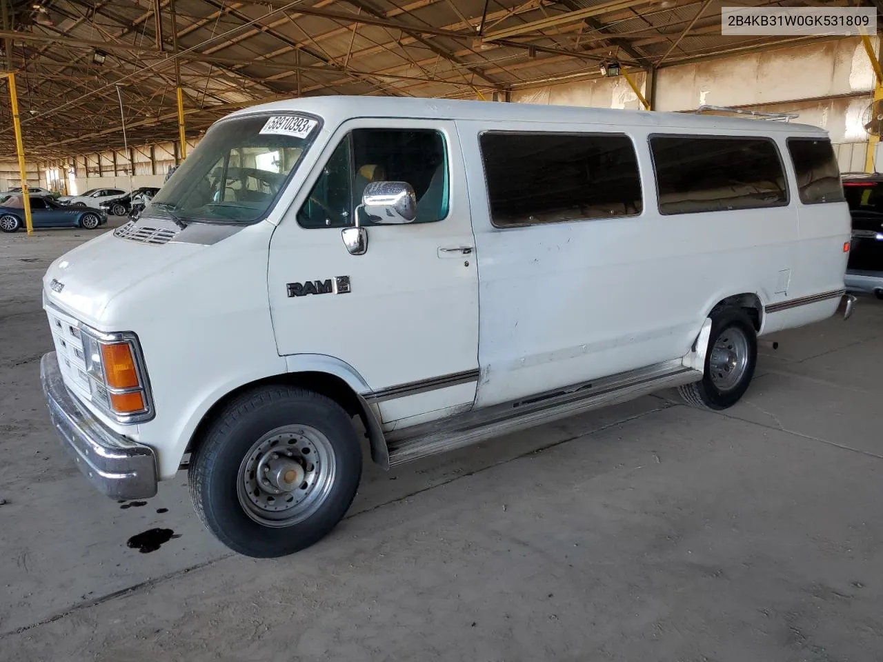 1986 Dodge Ram Wagon B350 VIN: 2B4KB31W0GK531809 Lot: 58910393