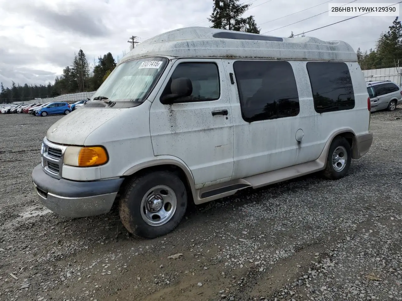 1998 Dodge Ram Van B1500 VIN: 2B6HB11Y9WK129390 Lot: 55708245