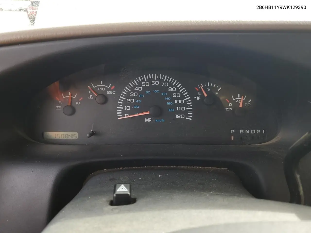 1998 Dodge Ram Van B1500 VIN: 2B6HB11Y9WK129390 Lot: 55708245