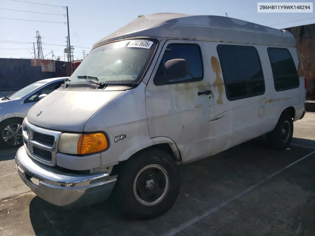 1998 Dodge Ram Van B1500 VIN: 2B6HB11Y9WK148294 Lot: 57423635