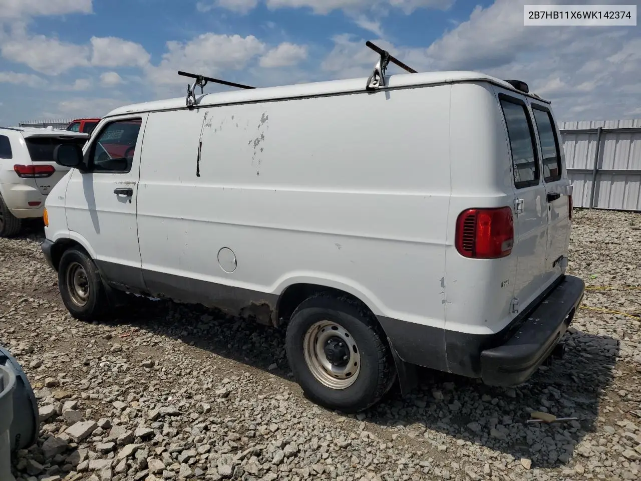 1998 Dodge Ram Van B1500 VIN: 2B7HB11X6WK142374 Lot: 59325885
