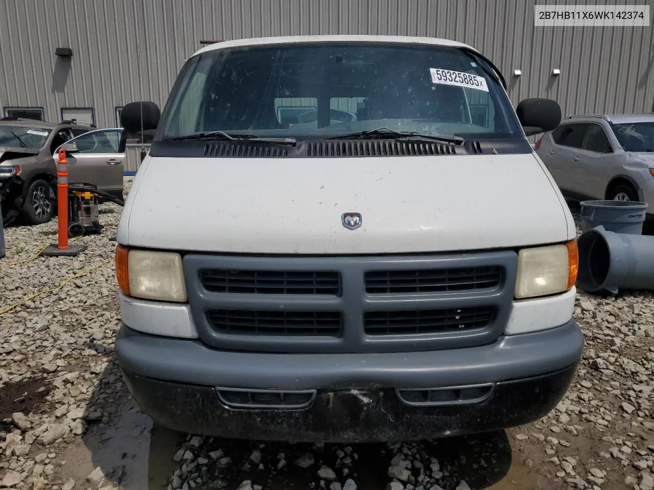 1998 Dodge Ram Van B1500 VIN: 2B7HB11X6WK142374 Lot: 59325885