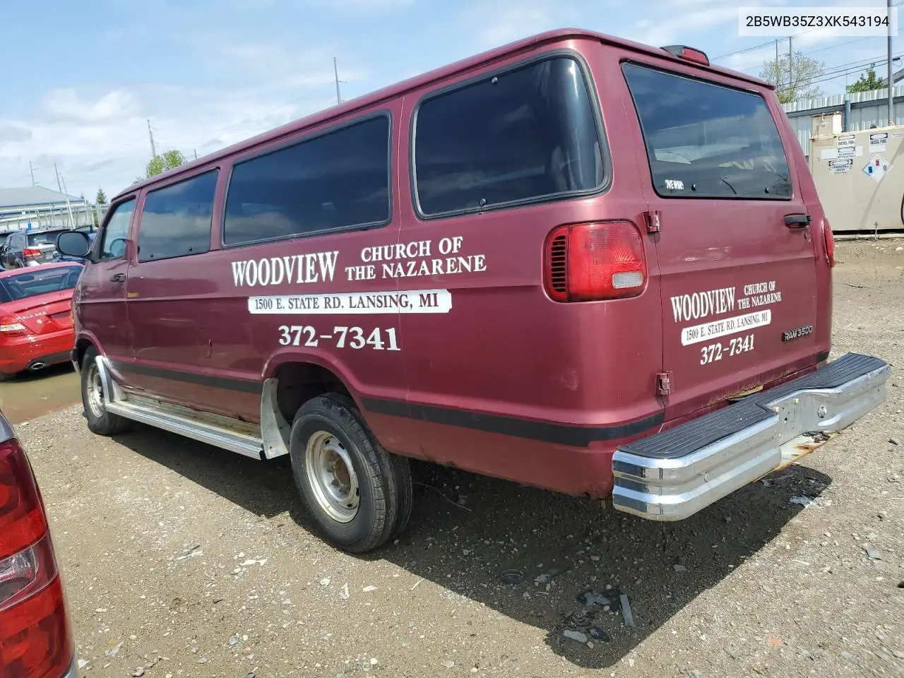 1999 Dodge Ram Wagon B3500 VIN: 2B5WB35Z3XK543194 Lot: 54578065