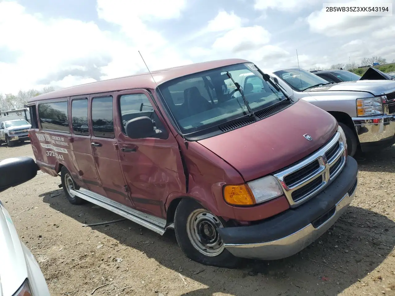 1999 Dodge Ram Wagon B3500 VIN: 2B5WB35Z3XK543194 Lot: 54578065