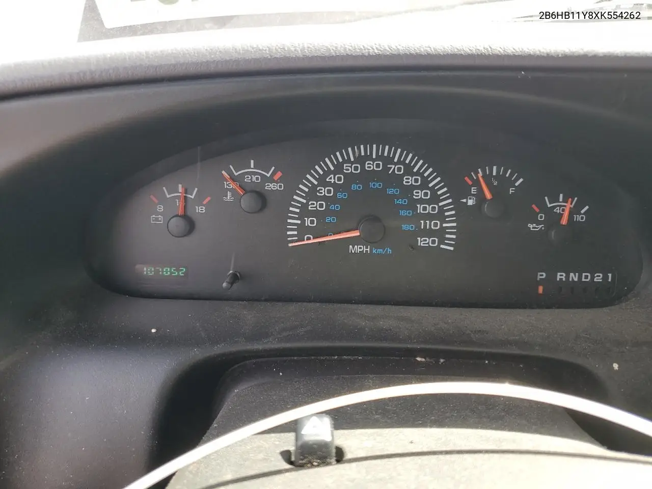1999 Dodge Ram Van B1500 VIN: 2B6HB11Y8XK554262 Lot: 55888945