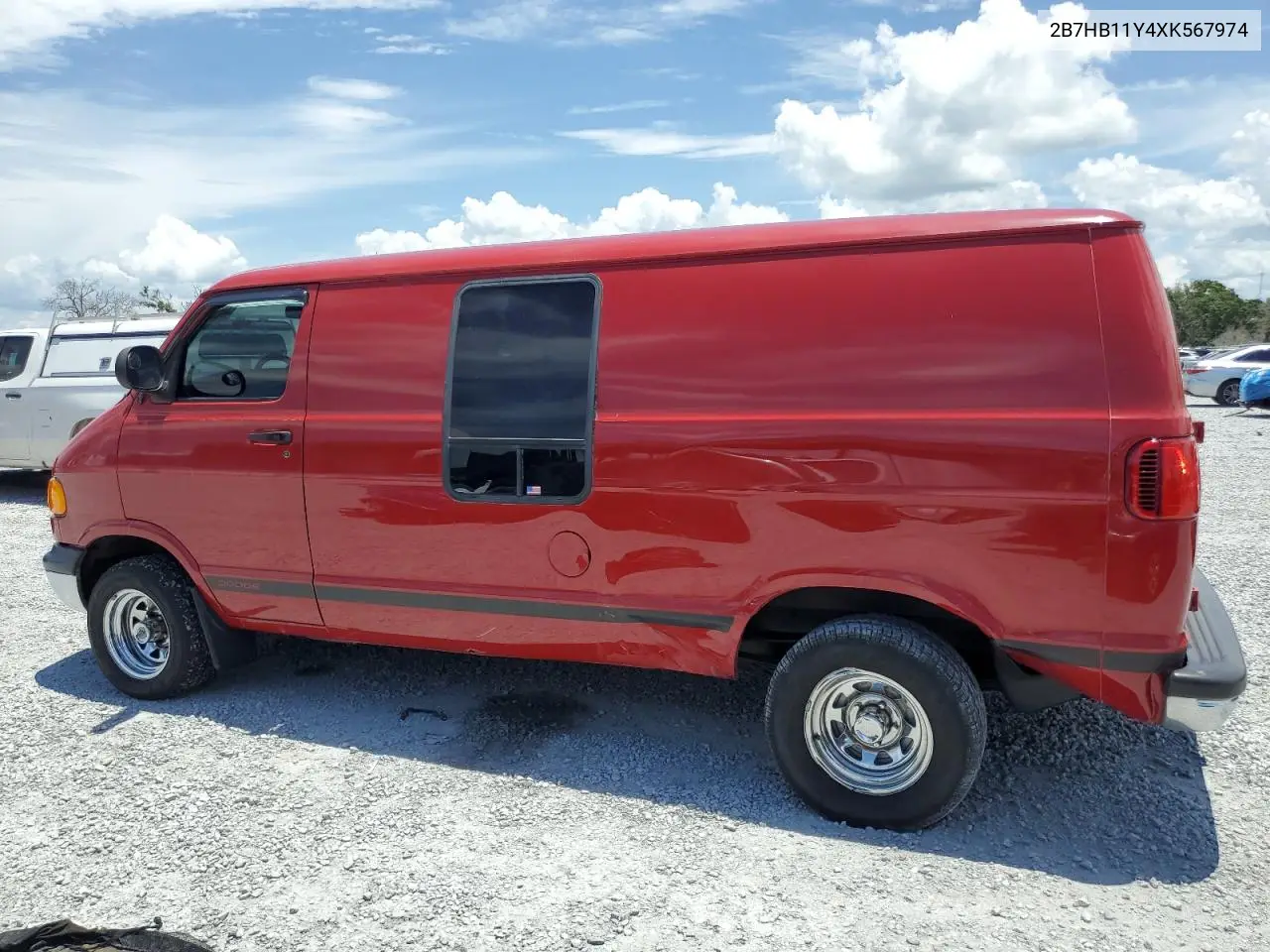 1999 Dodge Ram Van B1500 VIN: 2B7HB11Y4XK567974 Lot: 62877375