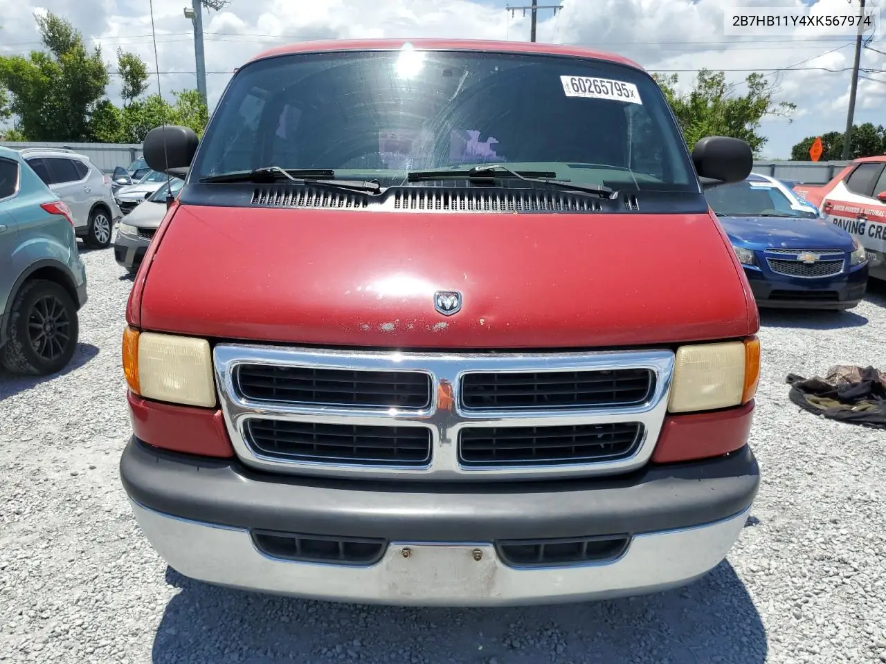 1999 Dodge Ram Van B1500 VIN: 2B7HB11Y4XK567974 Lot: 62877375