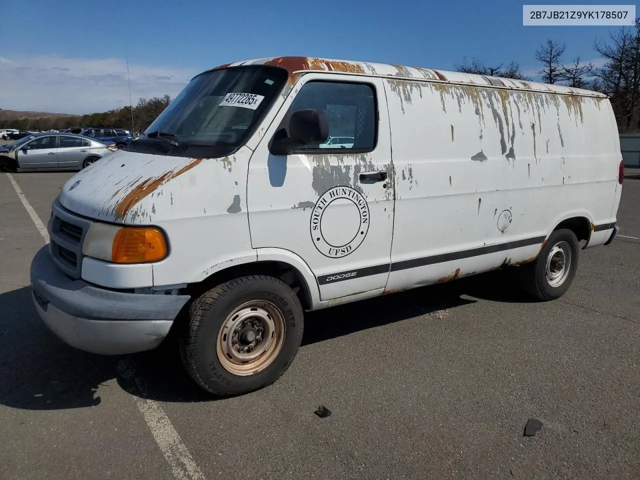 2000 Dodge Ram Van B2500 VIN: 2B7JB21Z9YK178507 Lot: 49772285