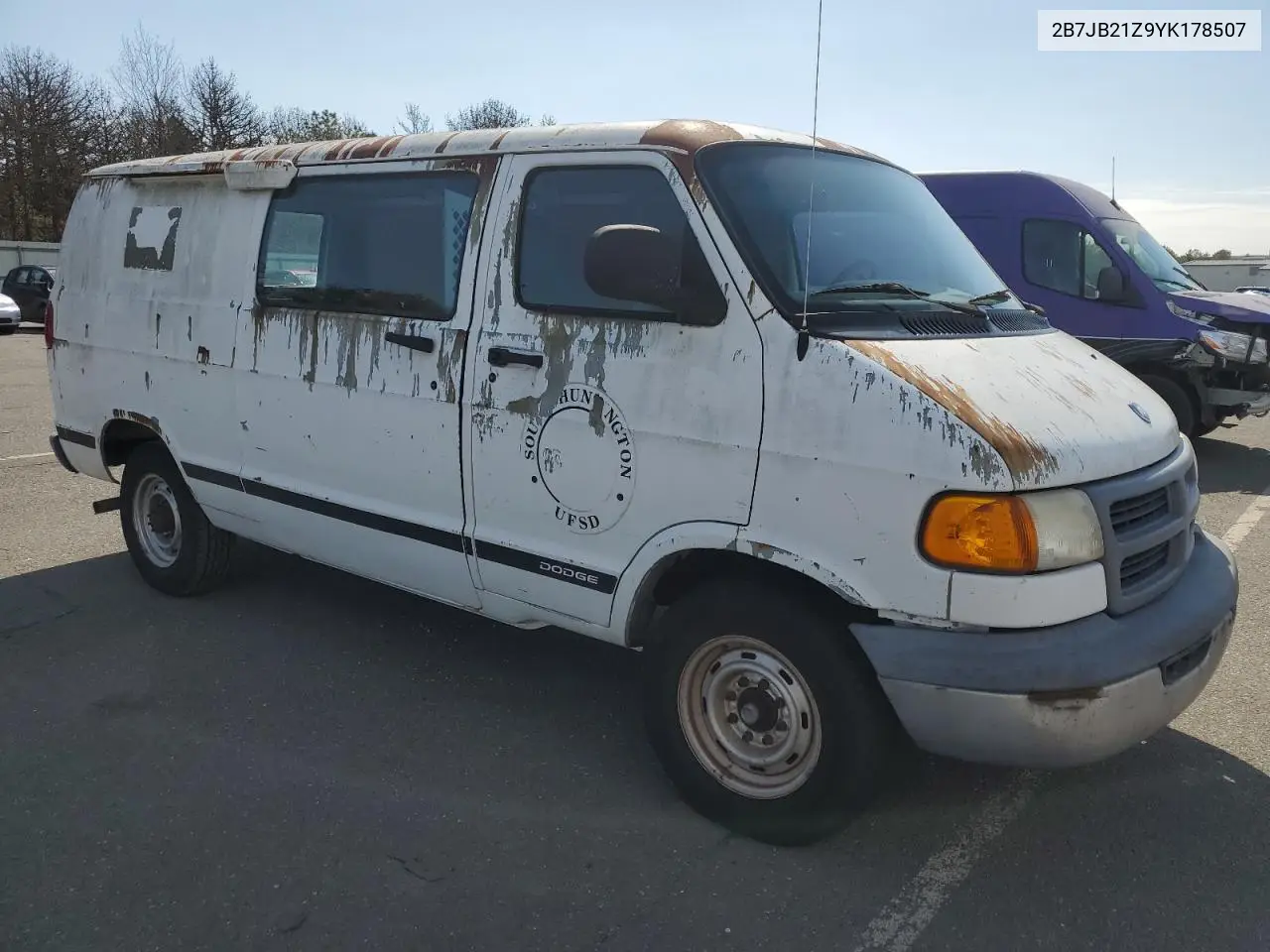 2000 Dodge Ram Van B2500 VIN: 2B7JB21Z9YK178507 Lot: 49772285