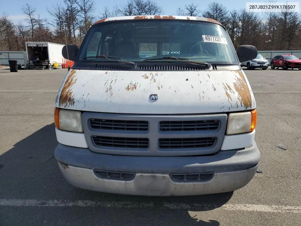 2000 Dodge Ram Van B2500 VIN: 2B7JB21Z9YK178507 Lot: 49772285