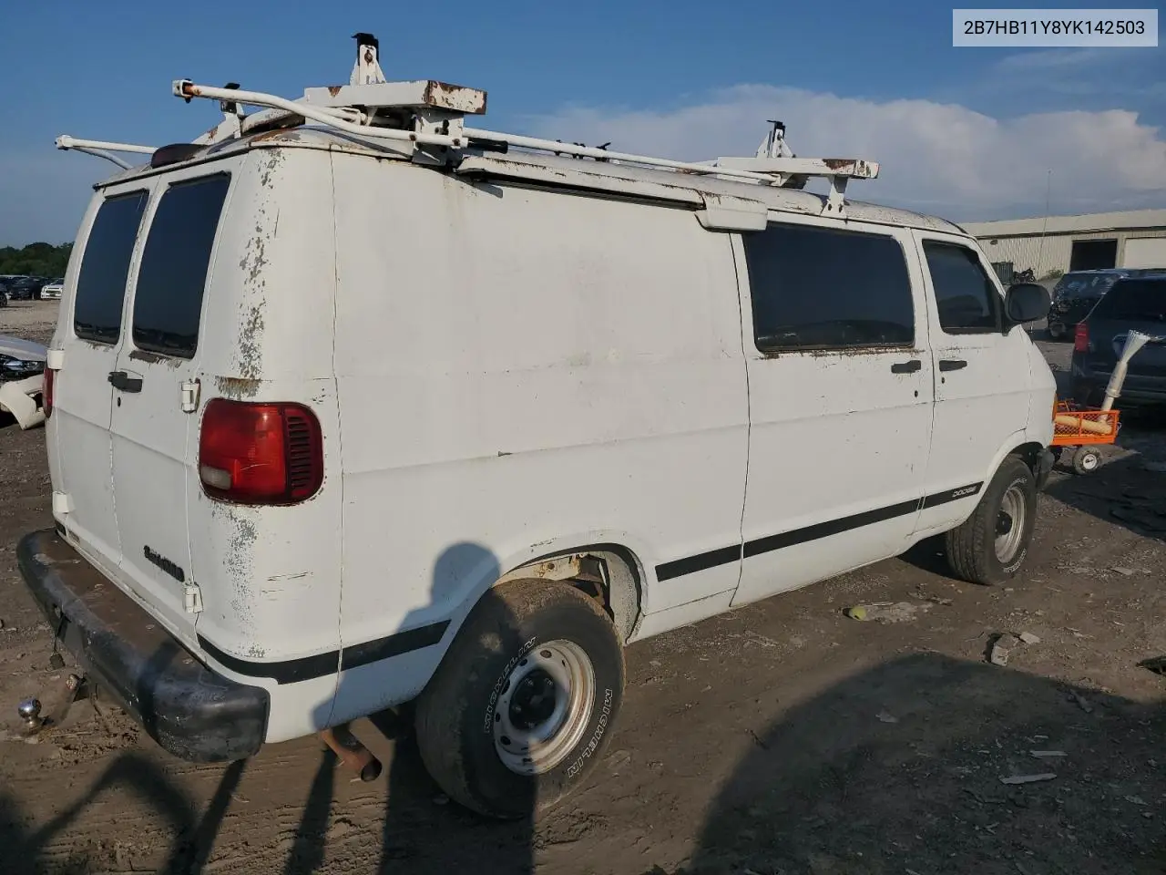 2000 Dodge Ram Van B1500 VIN: 2B7HB11Y8YK142503 Lot: 58851825