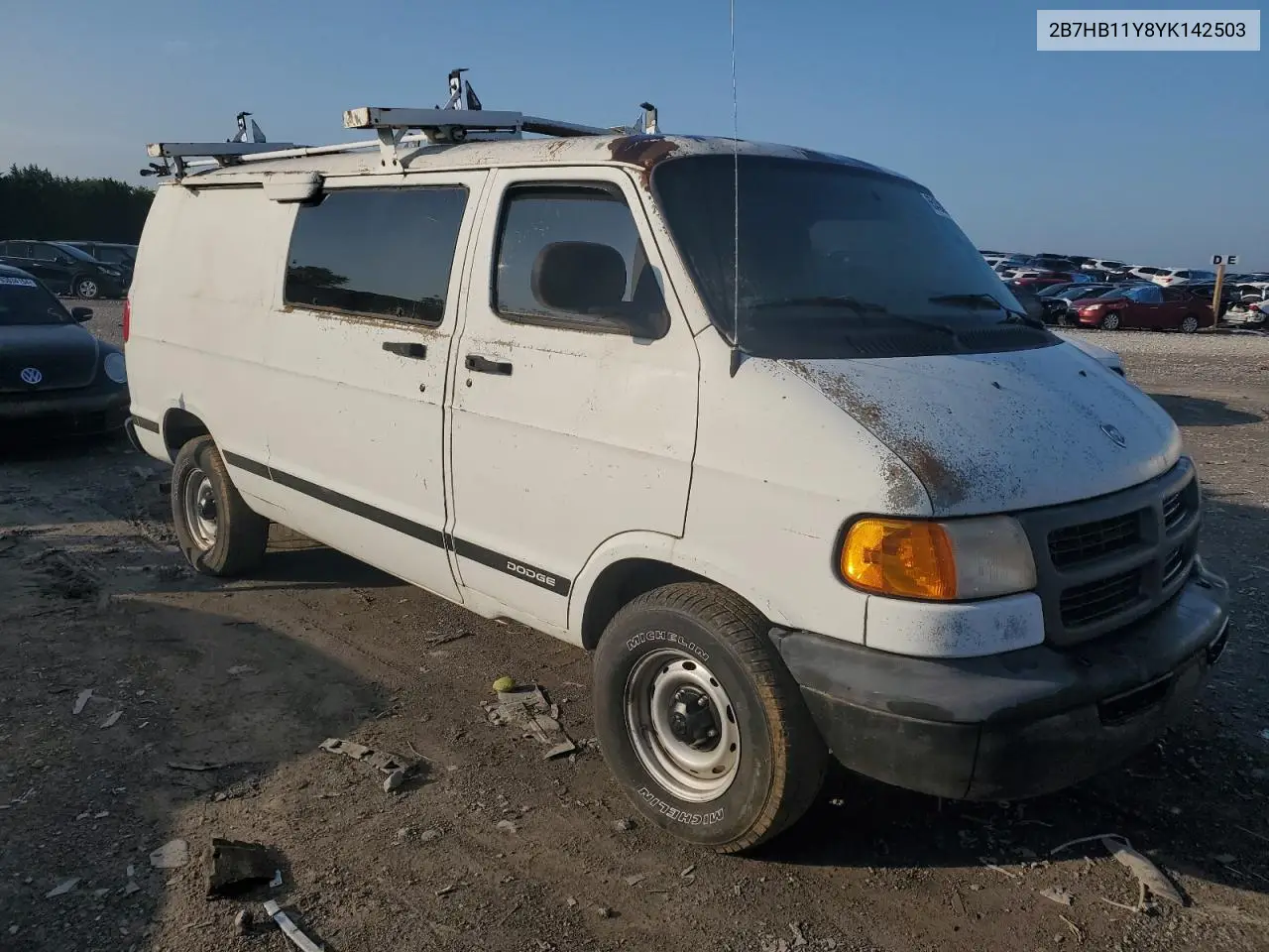 2000 Dodge Ram Van B1500 VIN: 2B7HB11Y8YK142503 Lot: 58851825