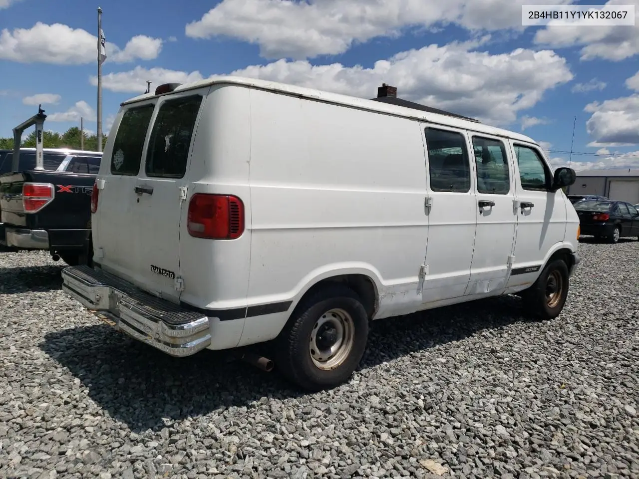 2000 Dodge Ram Van B1500 VIN: 2B4HB11Y1YK132067 Lot: 58911665