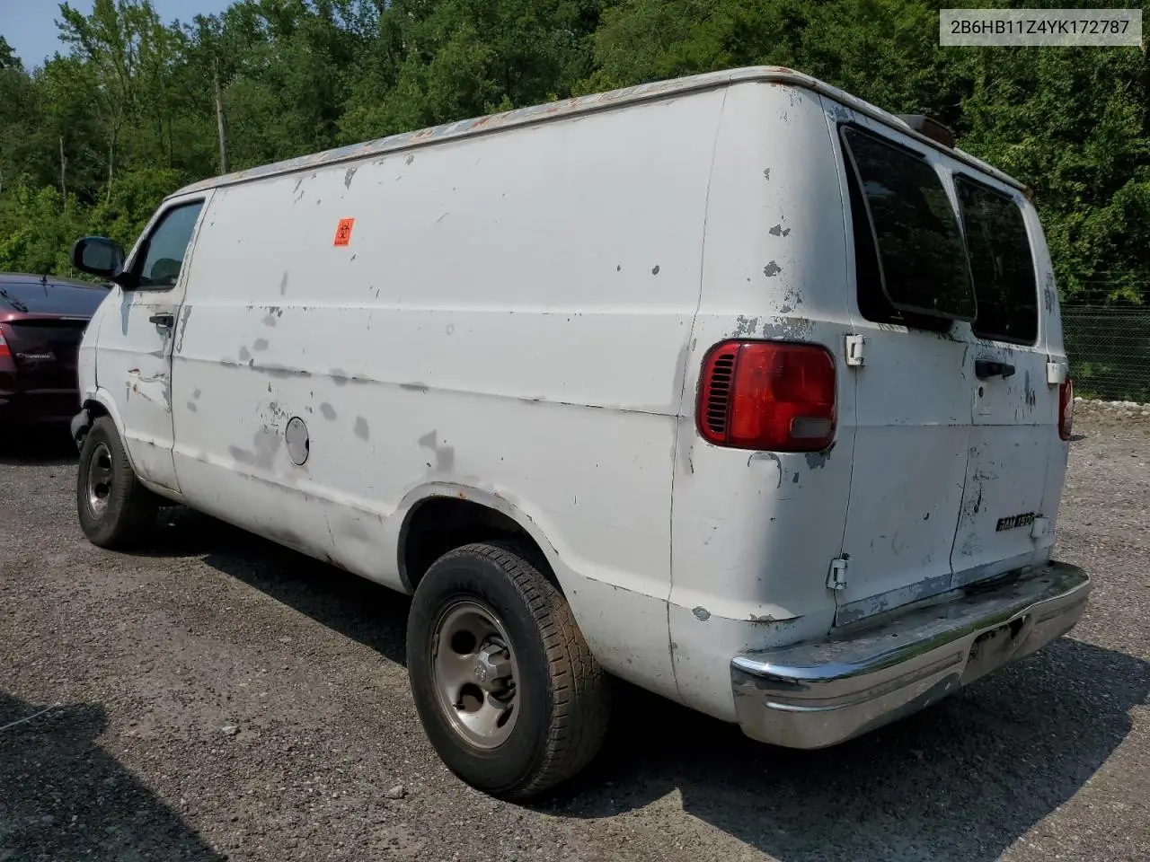 2000 Dodge Ram Van B1500 VIN: 2B6HB11Z4YK172787 Lot: 58927285