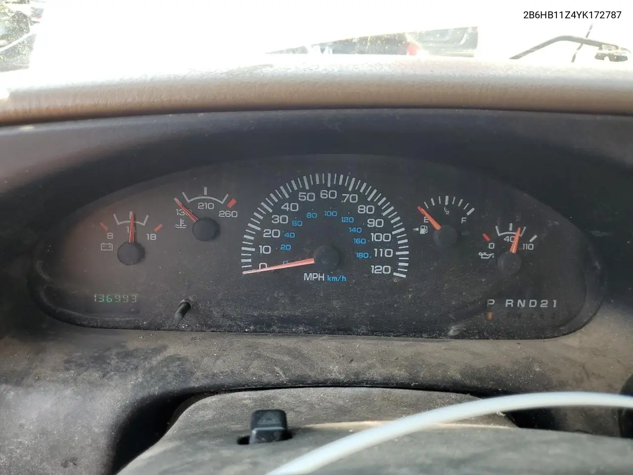 2000 Dodge Ram Van B1500 VIN: 2B6HB11Z4YK172787 Lot: 58927285