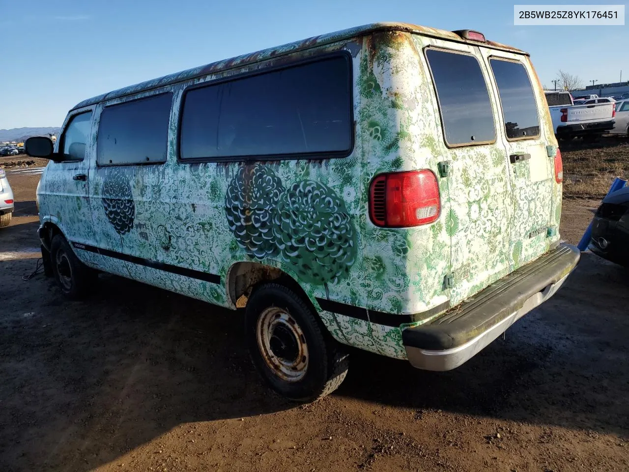 2000 Dodge Ram Wagon B2500 VIN: 2B5WB25Z8YK176451 Lot: 87028774