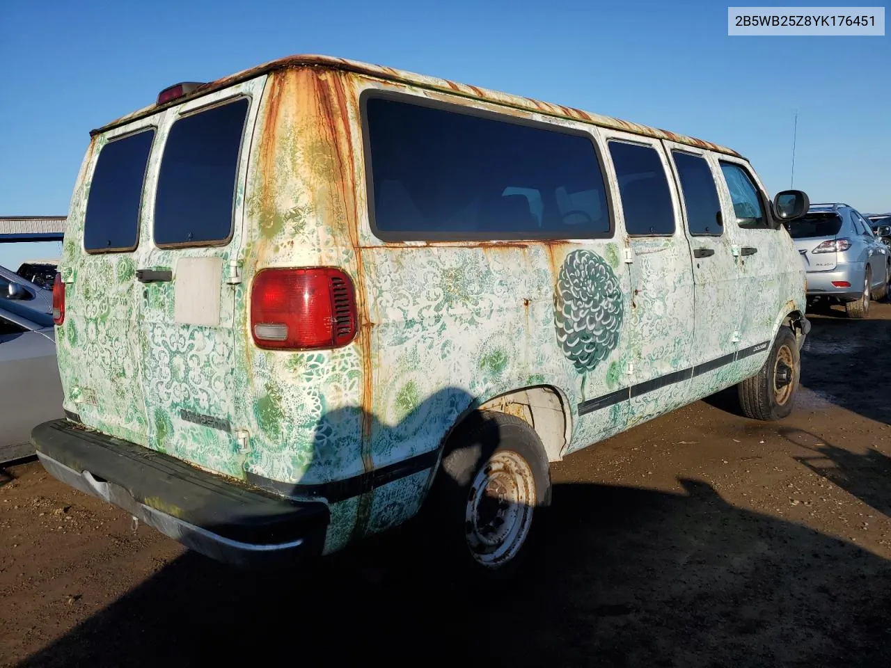 2000 Dodge Ram Wagon B2500 VIN: 2B5WB25Z8YK176451 Lot: 87028774