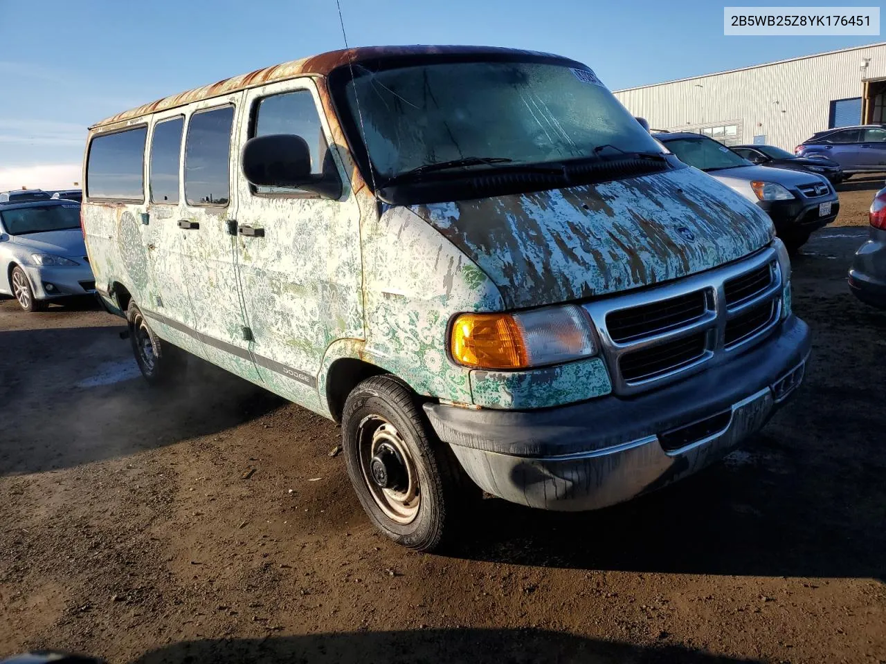2000 Dodge Ram Wagon B2500 VIN: 2B5WB25Z8YK176451 Lot: 87028774