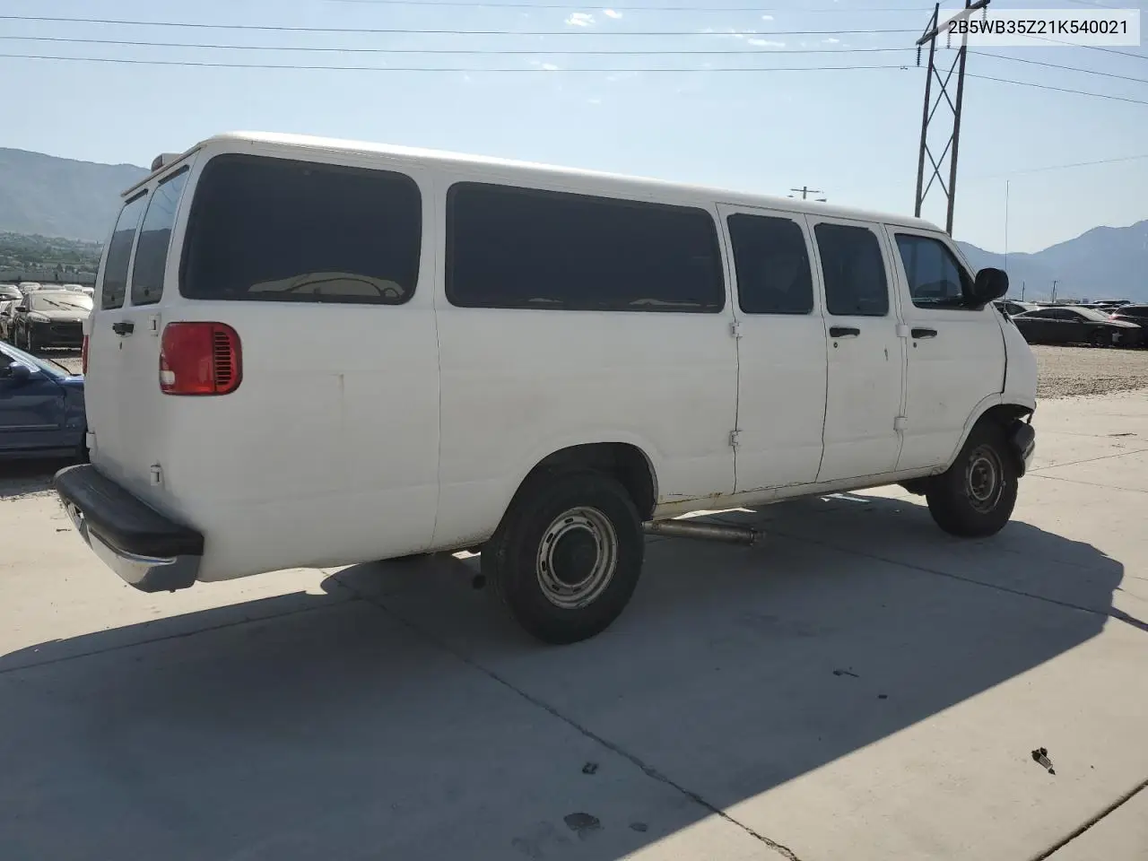 2001 Dodge Ram Wagon B3500 VIN: 2B5WB35Z21K540021 Lot: 60663745