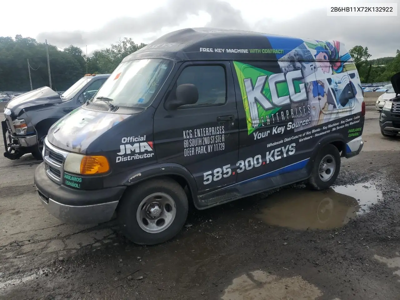 2002 Dodge Ram Van B1500 VIN: 2B6HB11X72K132922 Lot: 60356495