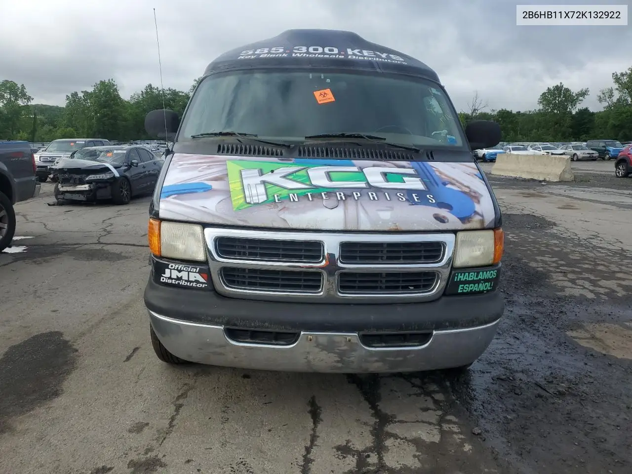 2002 Dodge Ram Van B1500 VIN: 2B6HB11X72K132922 Lot: 60356495