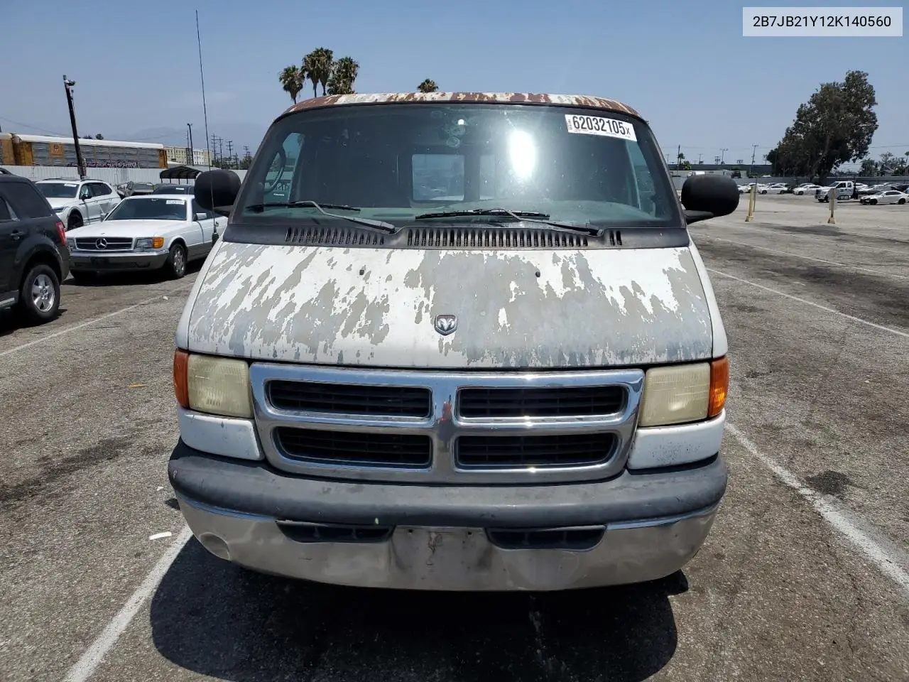 2002 Dodge Ram Van B2500 VIN: 2B7JB21Y12K140560 Lot: 62032105