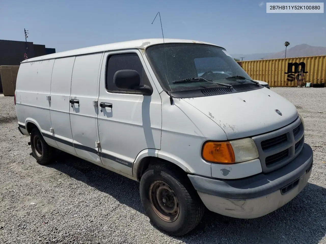 2002 Dodge Ram Van B1500 VIN: 2B7HB11Y52K100880 Lot: 62180555