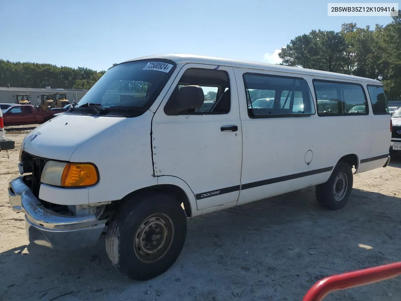 2002 Dodge Ram Wagon B3500 VIN: 2B5WB35Z12K109414 Lot: 72500924