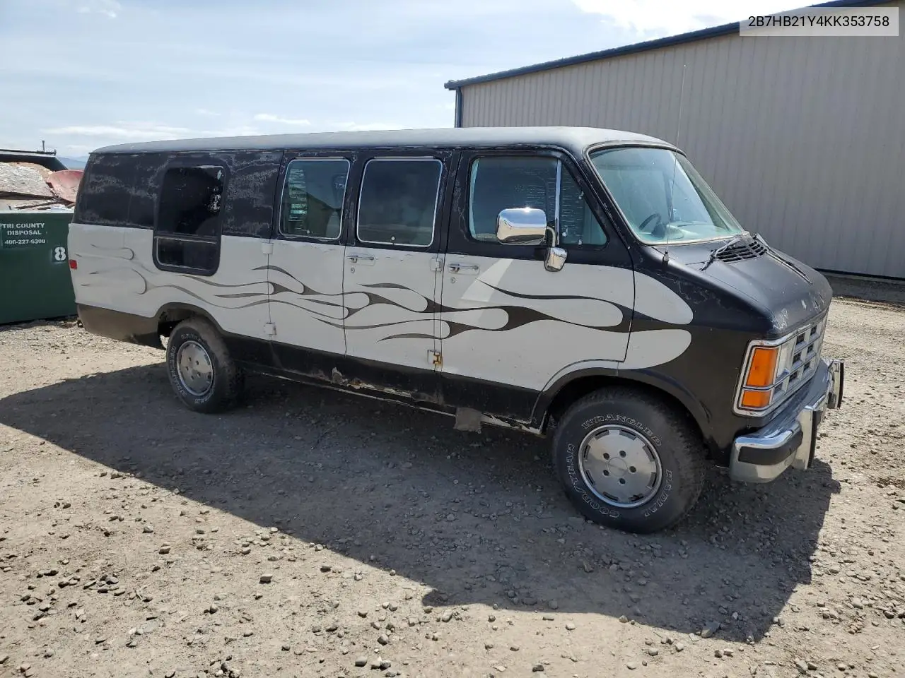 1989 Dodge Ram Van B250 VIN: 2B7HB21Y4KK353758 Lot: 61409205