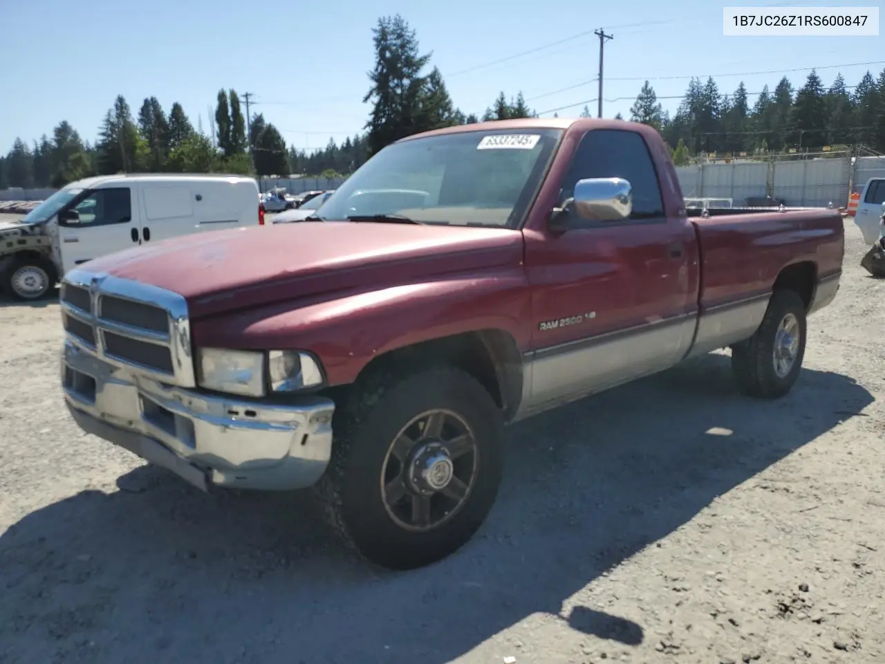 1994 Dodge Ram 2500 VIN: 1B7JC26Z1RS600847 Lot: 65337245