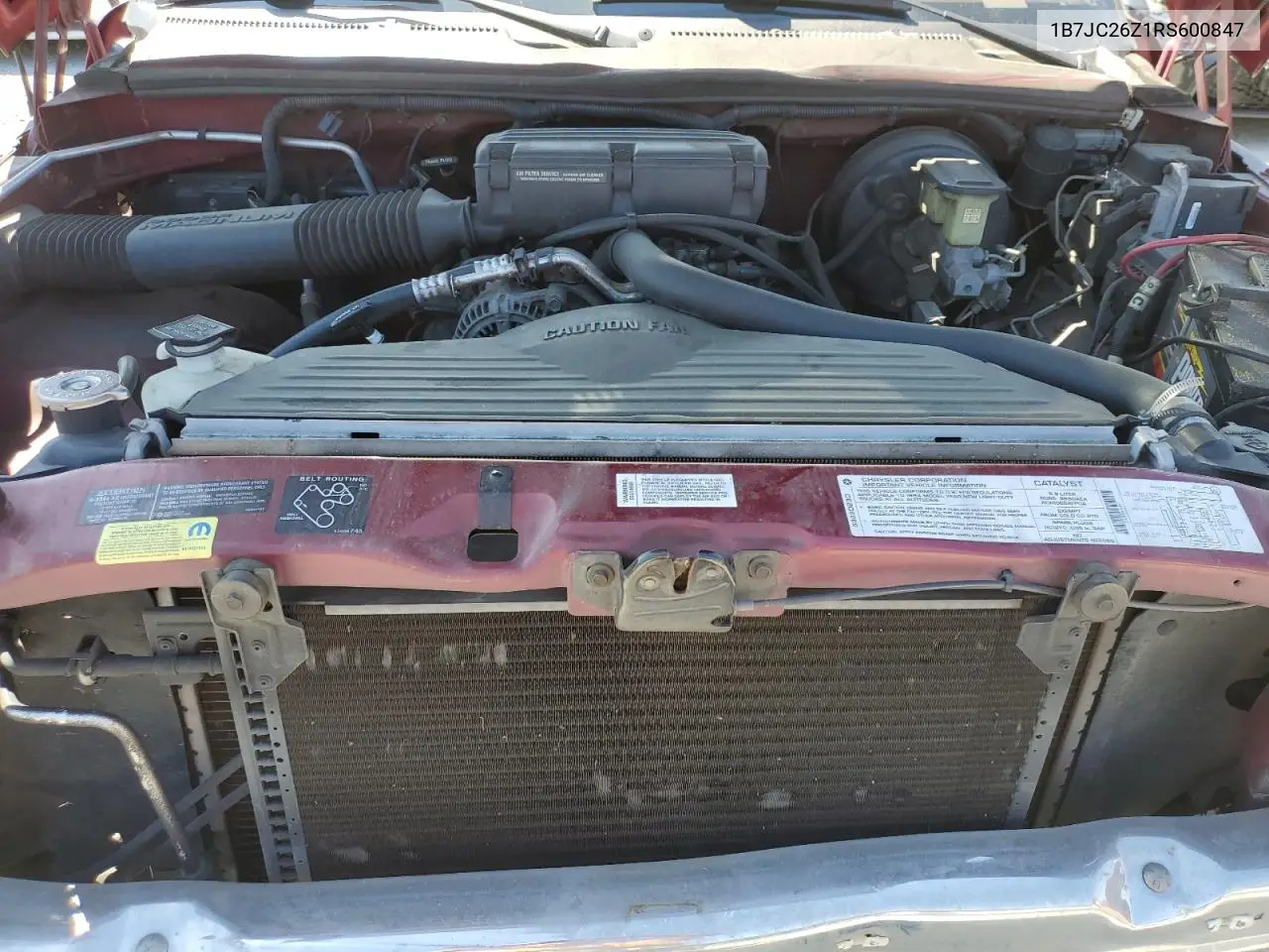 1994 Dodge Ram 2500 VIN: 1B7JC26Z1RS600847 Lot: 65337245