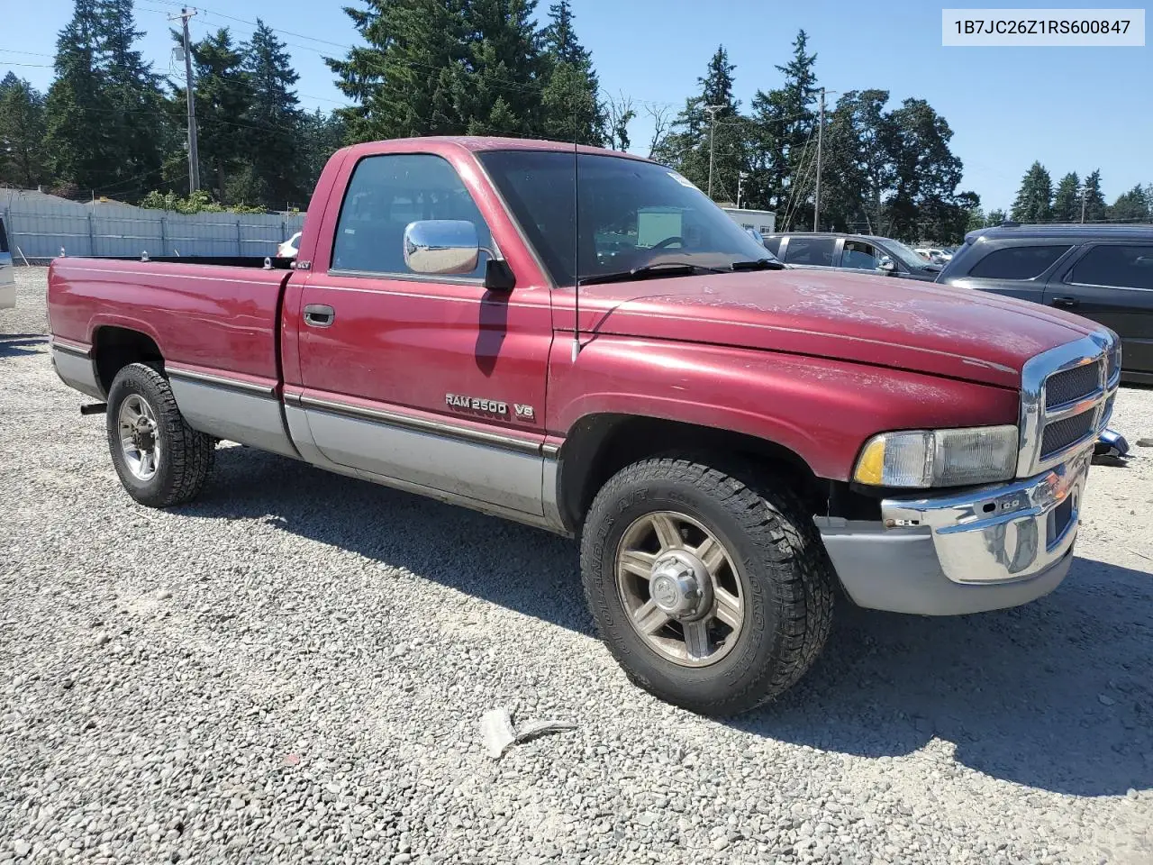 1994 Dodge Ram 2500 VIN: 1B7JC26Z1RS600847 Lot: 65337245