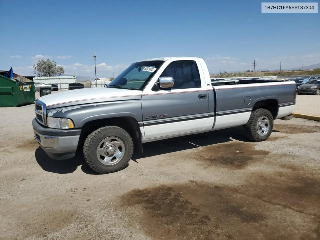 1995 Dodge Ram 1500 VIN: 1B7HC16Y6SS137304 Lot: 62939815