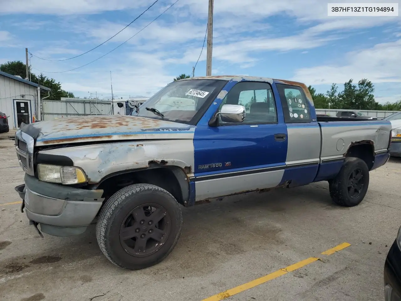 1996 Dodge Ram 1500 VIN: 3B7HF13Z1TG194894 Lot: 62724645