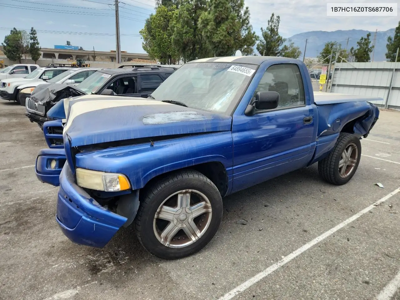 1996 Dodge Ram 1500 VIN: 1B7HC16Z0TS687706 Lot: 64894655