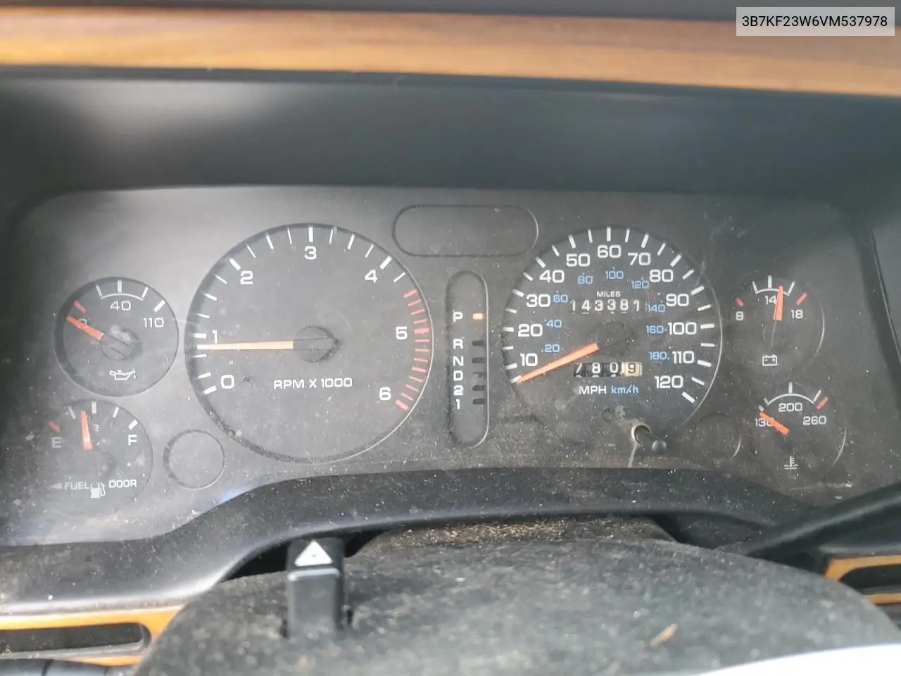 1997 Dodge Ram 2500 VIN: 3B7KF23W6VM537978 Lot: 56804625