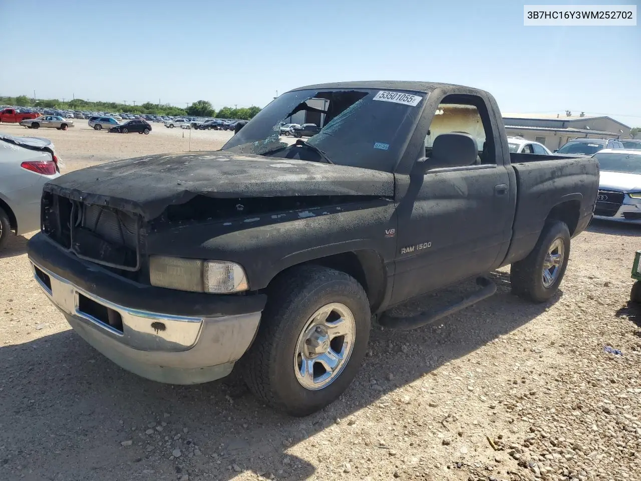 1998 Dodge Ram 1500 VIN: 3B7HC16Y3WM252702 Lot: 53501055