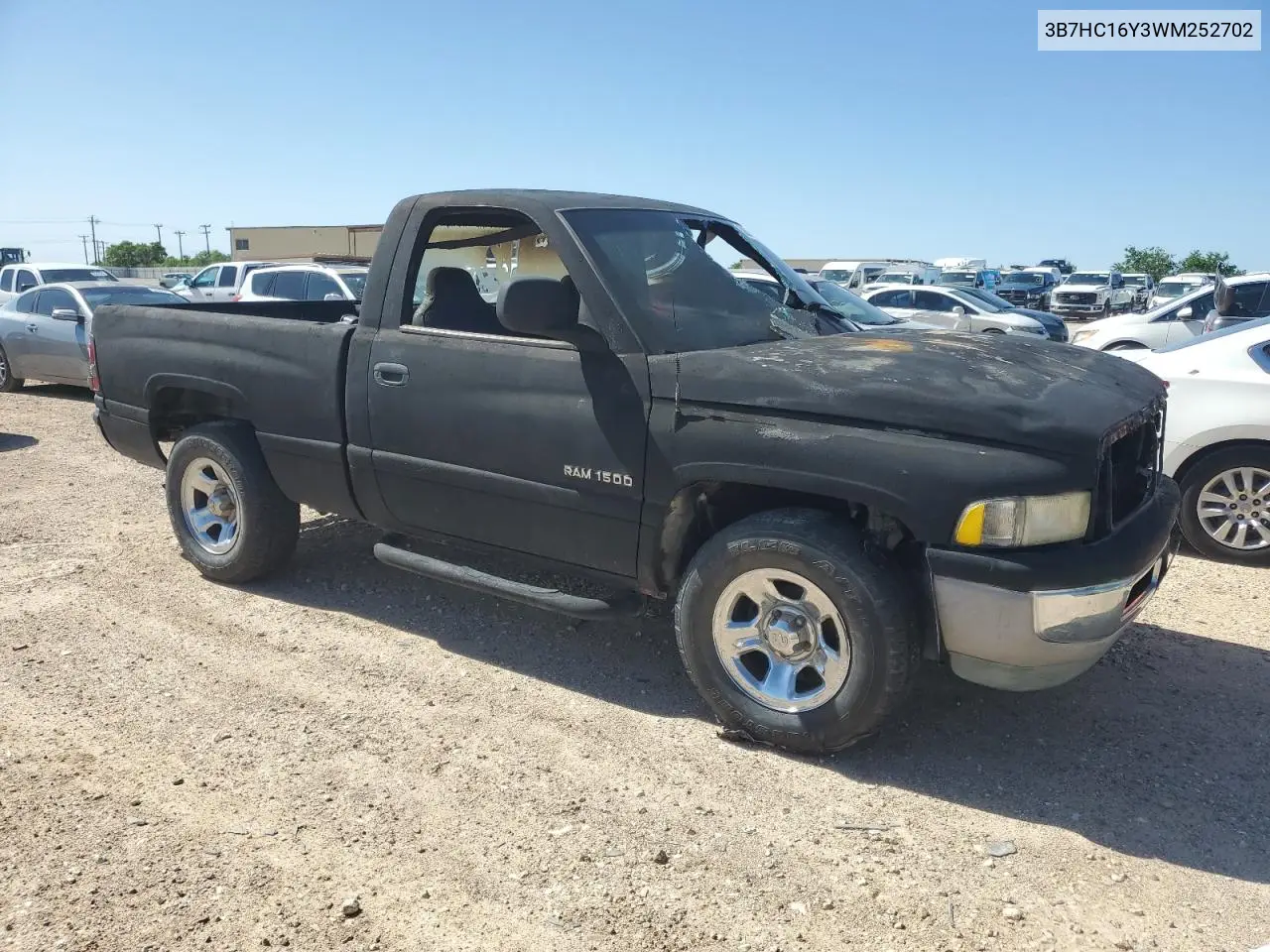 1998 Dodge Ram 1500 VIN: 3B7HC16Y3WM252702 Lot: 53501055