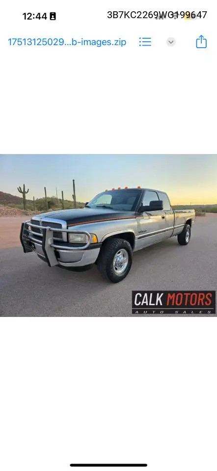 1998 Dodge Ram 2500 VIN: 3B7KC2269WG199647 Lot: 63305335