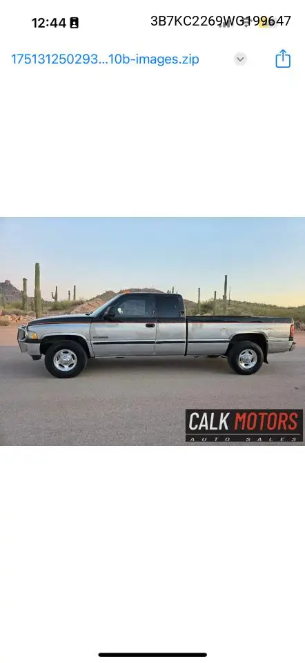1998 Dodge Ram 2500 VIN: 3B7KC2269WG199647 Lot: 63305335