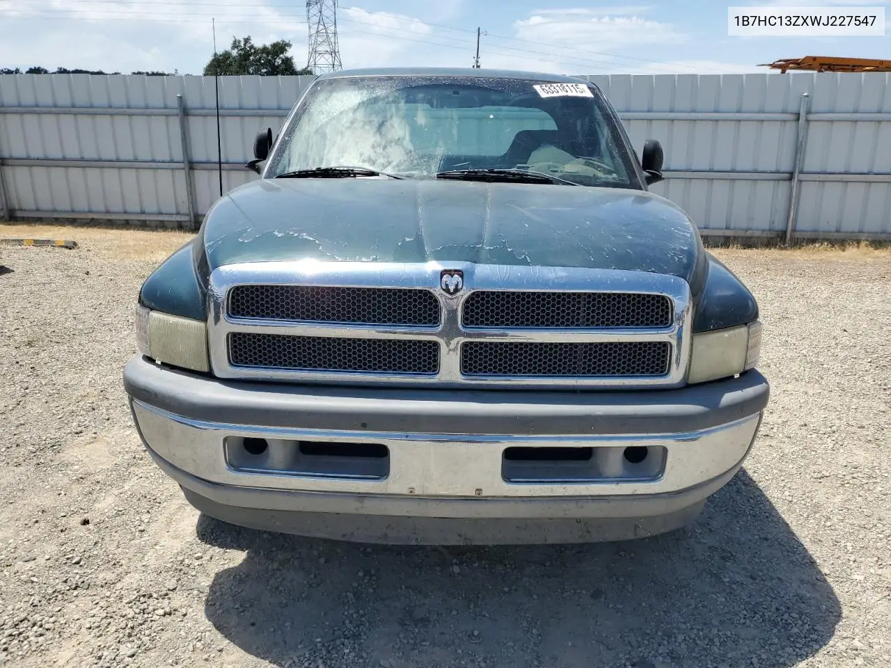 1998 Dodge Ram 1500 VIN: 1B7HC13ZXWJ227547 Lot: 63318115