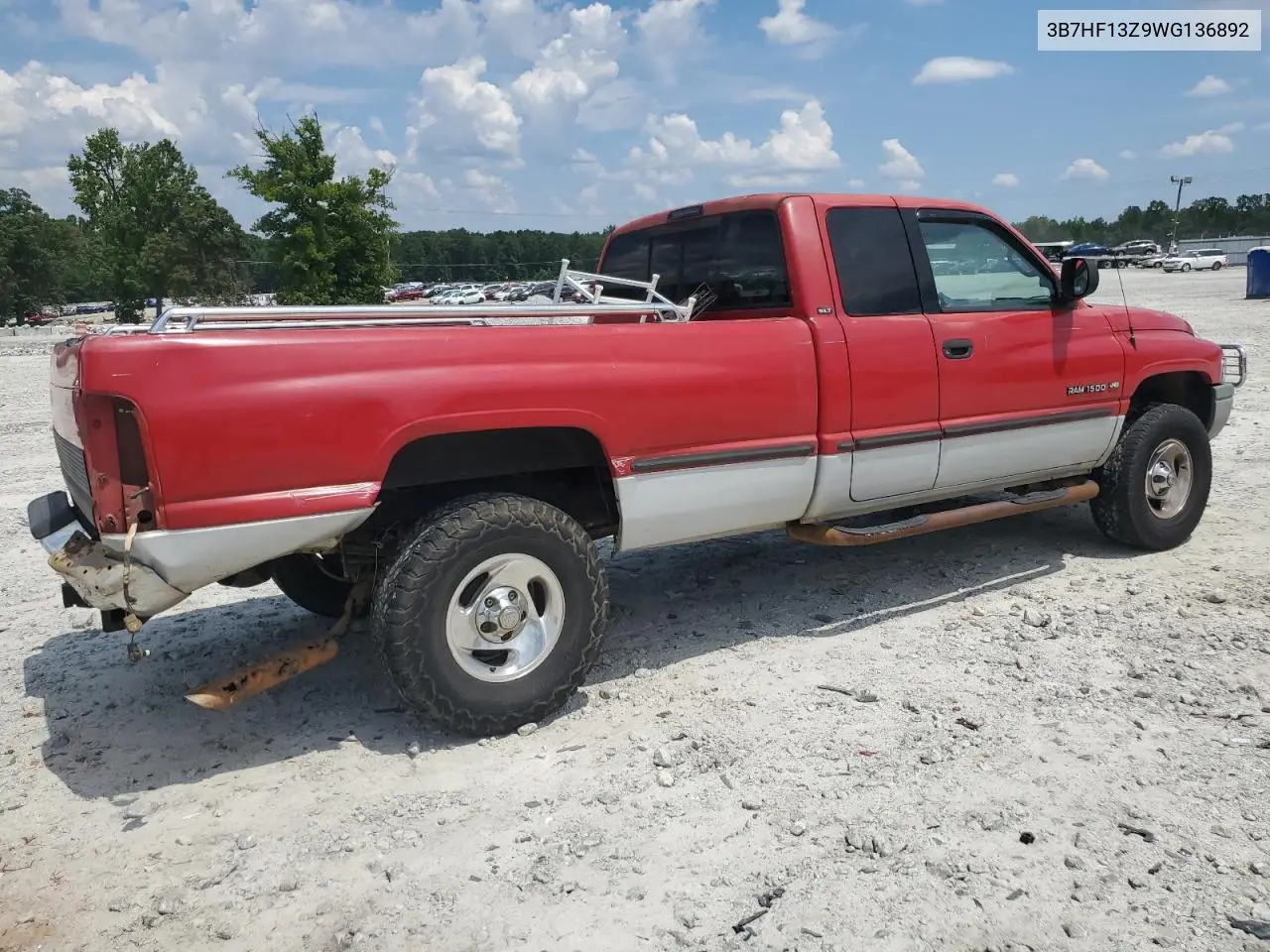 1998 Dodge Ram 1500 VIN: 3B7HF13Z9WG136892 Lot: 63409455