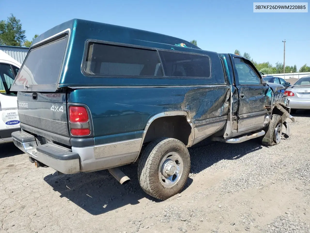 1998 Dodge Ram 2500 VIN: 3B7KF26D9WM220885 Lot: 63468695